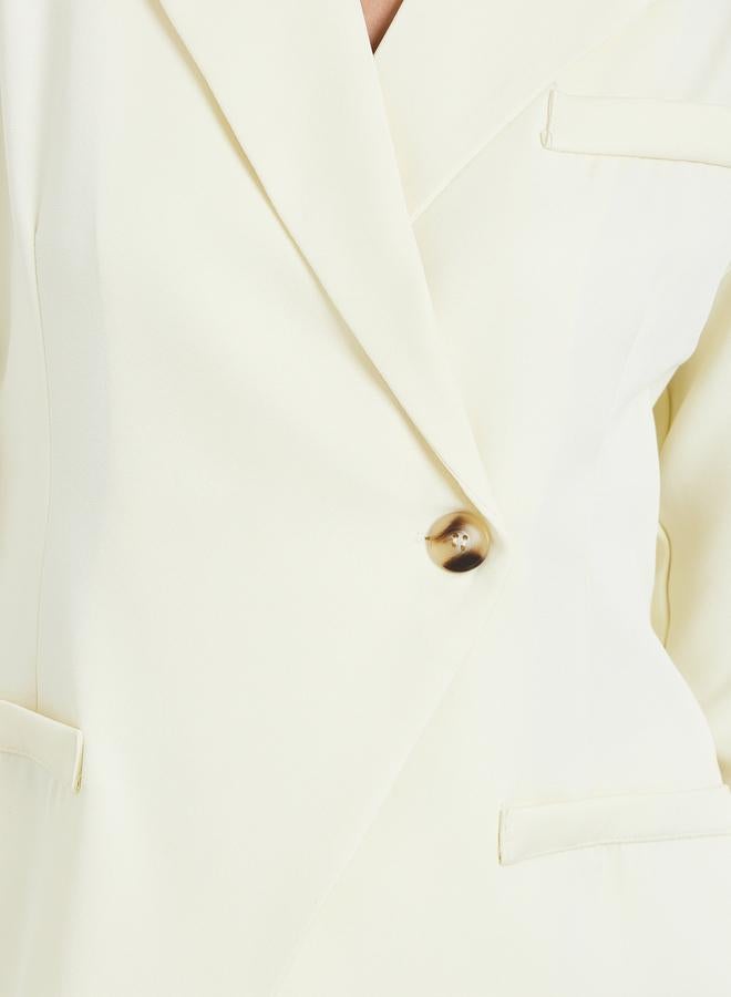 Styli Women Cream Button-Front Blazer - Image 2